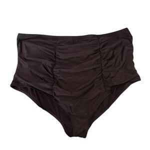 Torrid Black Ruched High Waist Swim Bottoms Size 5 Plus Bikini Bottom